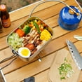 thumbnail image 3 of Labymos Portable 304 Stainless Steel Lunch Box Camping Lunch Container with Bamboo Cover 900ML Lunch Food Container, 3 of 7