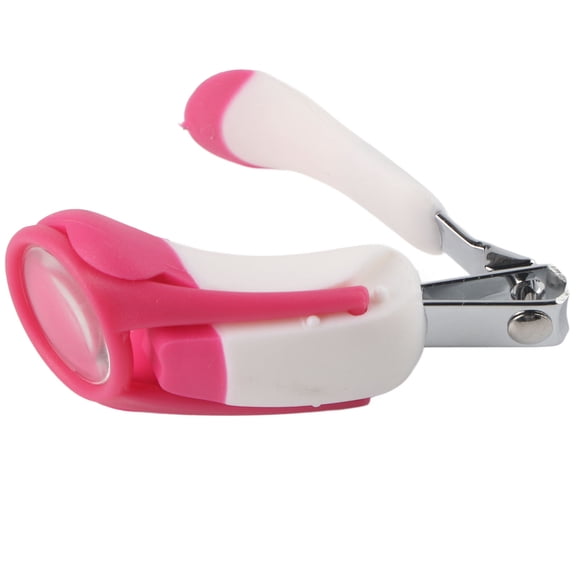 Suodoka Baby Nail Clipper Infant Child Nail Care Tool with Magnifying Glass Pink Soft Handle