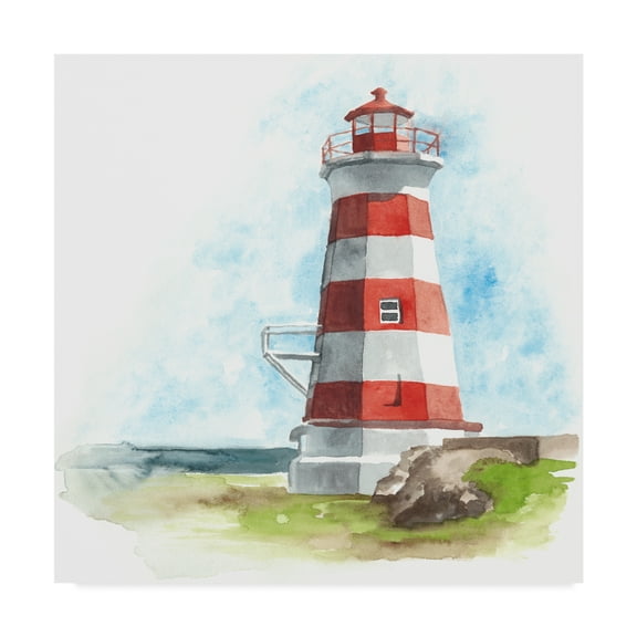 Trademark Fine Art 'Watercolor Lighthouse I' Canvas Art by Naomi McCavitt