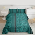 thumbnail image 2 of Homewish Geometric Stripe Line Bedding Comforter Set,Cyan Leopard Print Twin Comforter Sets,Chic Cheetah Pattern Bedding Set For Adults,Super Cozy Room Decor Reversible,2 Pieces, 2 of 8