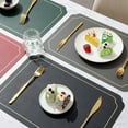 thumbnail image 4 of Sunjoy Tech Rectangle Faux Leather Placemat Modern Waterproof Heat Resistant Non slip Heat Insulation Dishwasher Safe Dining Table Decoration Pad Kitchen Supplies, 4 of 8