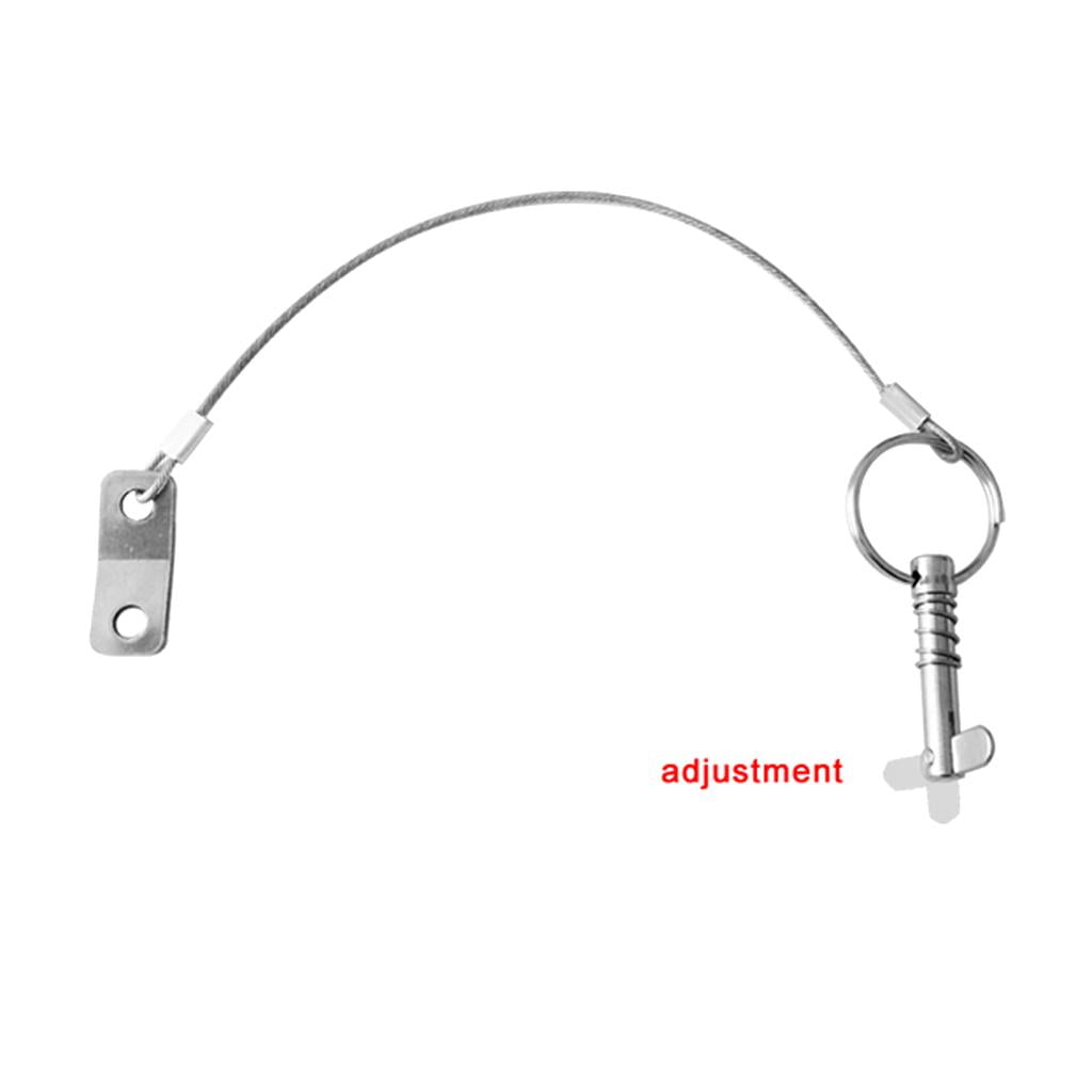 Nishiyuenyi 2pcs Quick Release Pin & Lanyard + Marine Boat Bimini Top Swivel Deck Hinge