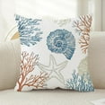 thumbnail image 5 of Pack of 4,Coral Starfish Seashell Beach Patterns Waterproof Pillow Covers Indoor Outdoor Throw Pillowcases Decorative Garden Cushion Case for Home Garden Patio Couch Balcony 18 x 18 inch Z006, 5 of 13