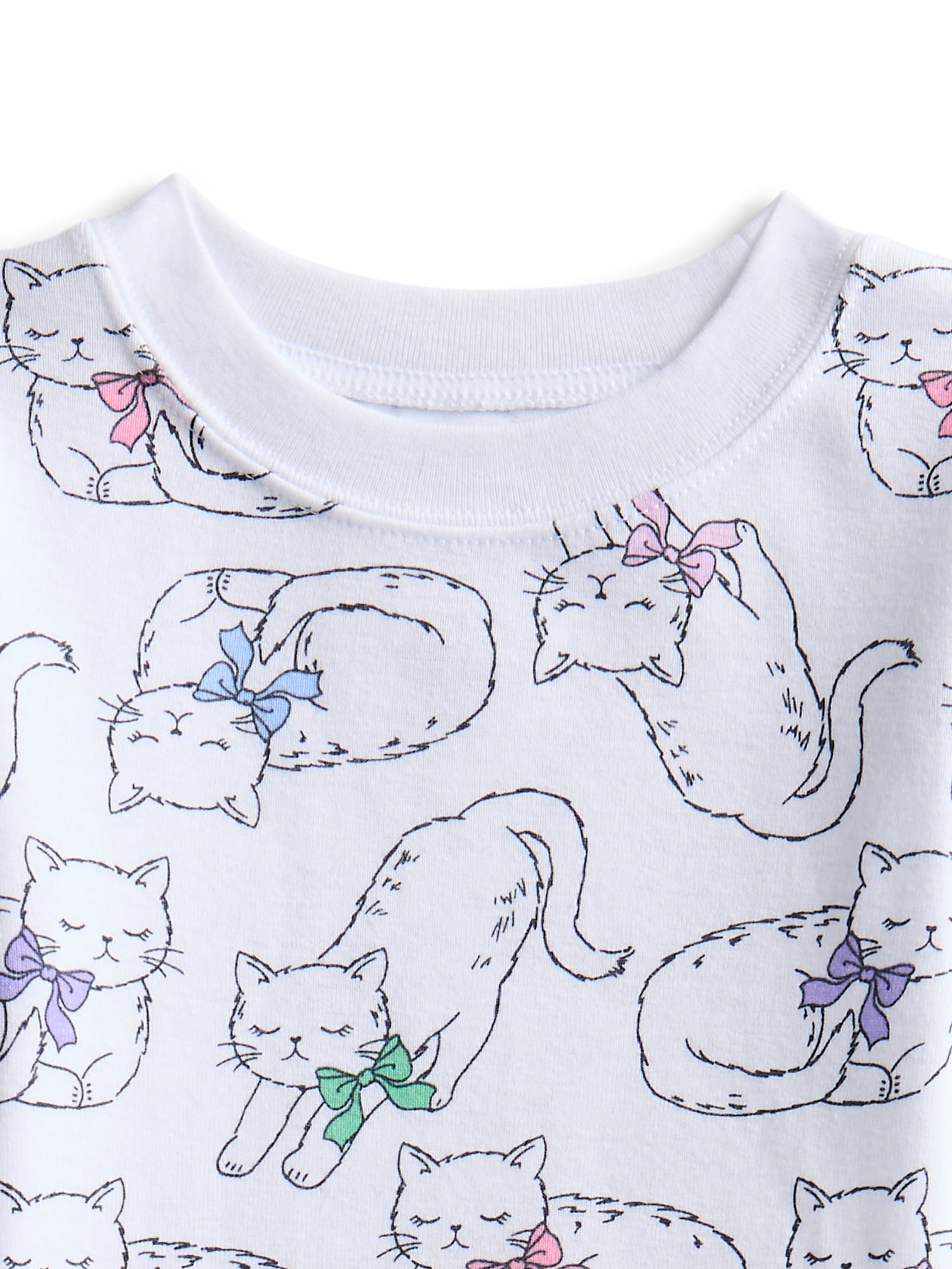 Wonder Nation Toddler Boys or Girls Cotton Long Sleeve Top and Pants Pajama Set, 6-Piece, Sizes 12M-5T