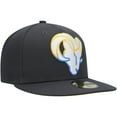 thumbnail image 3 of Men's New Era Graphite Los Angeles Rams Color Dim 59FIFTY Fitted Hat, 3 of 6