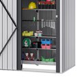 thumbnail image 2 of ModFusion 5x3 ft Metal White Storage Shed with Lockable Door, Air Vent, Heavy-Duty Outdoor Garden Cabinet for Storing Trash Bins, Bikes, Sports Gear, Recreational Equipment, 2 of 10