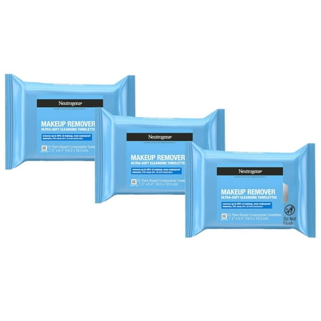 3 Pack - Neutrogena Makeup Remover Cleansing Towelettes, 25 Count Each