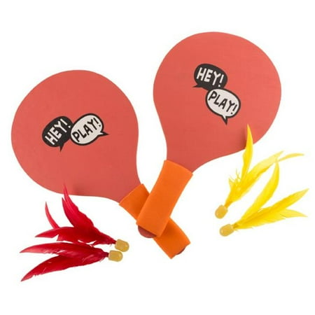 Play Games For Girls outdoor game wooden paddles with birdies for indoor or outdoor play for adults, boys and girls by hey! play! ()