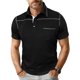 thumbnail image 1 of Blusa y camisa de manga corta con cuello vuelto para hombre, blusa de manga corta de color liso con botones y bolsillo y cuello vuelto, blusa de poliéster para hombre, 1 of 6