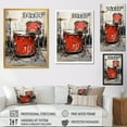 thumbnail image 4 of Designart "Drum Beat Portrait in Red" Music Framed Wall Art - Vintage Red Music Entryway Framed Wall Art, 4 of 6