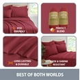 thumbnail image 4 of Swift Home Bonus Pillowcases Eco Friendly Bamboo Blend Sheet Set, 6 PC, Full, Burgundy, 4 of 6