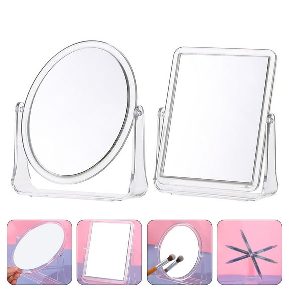 WHAMVOX 2 Pcs Magnification for Vanity Mirror Compact Mirror Miss 18x15cm Transparent