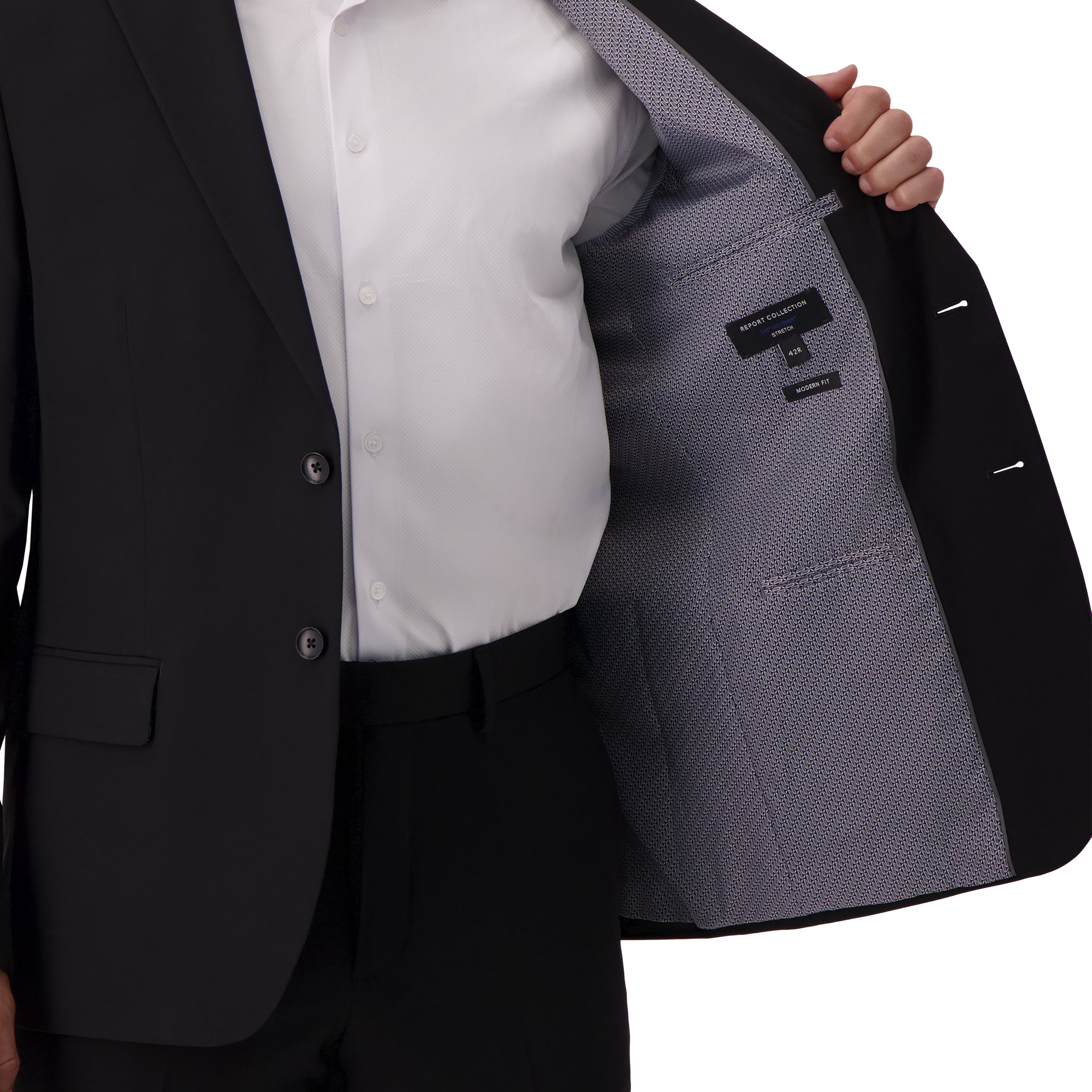 Report Collection Single Breast Full Lined Flat Pocket Woven Men's Jacket