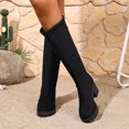 thumbnail image 5 of Women's Knee High Boots Pointed Toe Chunky Block Heel Tall Boots with Back Zipper Long Boot Black 6.5(38), 5 of 9