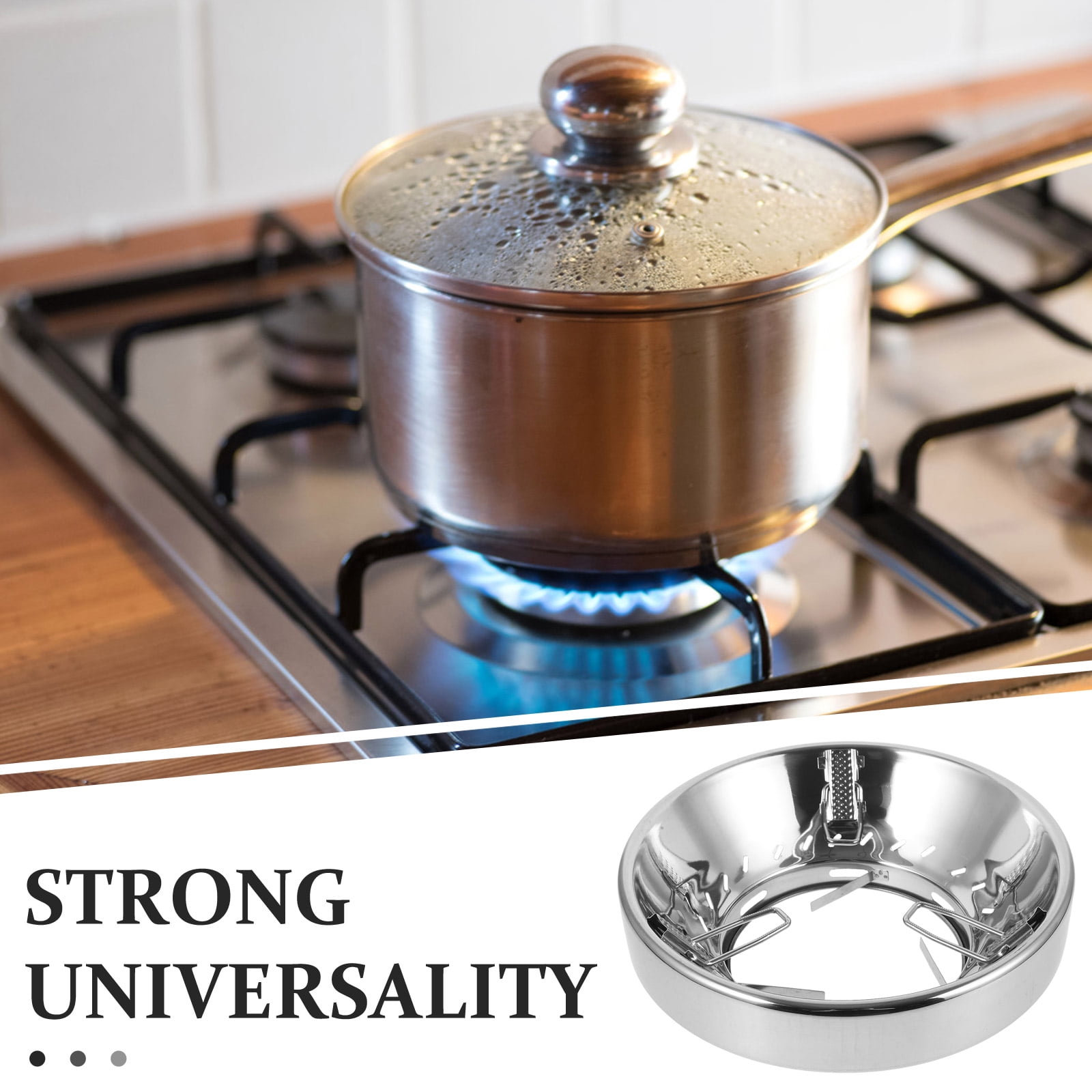 AURARMLET Windproof Stainless Steel Wok Easy Install Kitchen Accessory
