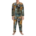 thumbnail image 3 of Cauagu Charming Daisy Bouquet Art Print Men's Long-Sleeve Pajama Set,Soft Button-Front 2Pjs for Men Long Sleeve Men’s Sleepwear-X-Large, 3 of 7