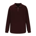 thumbnail image 3 of pstuiky camisas de hombre de manga larga, Camisa de manga larga con cuello alto y cremallera para hombre Tops de talla grande para hombre m, 3 of 5