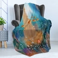 thumbnail image 4 of Nautical Soft Flannel Fleece Throw Blanket, Colorful Cartoon Style Aquarium Illustration Fish Corals and a Castle Kids, Cozy Plush for Indoor and Outdoor Use, 50" x 60", Multicolor, by Ambesonne, 4 of 5