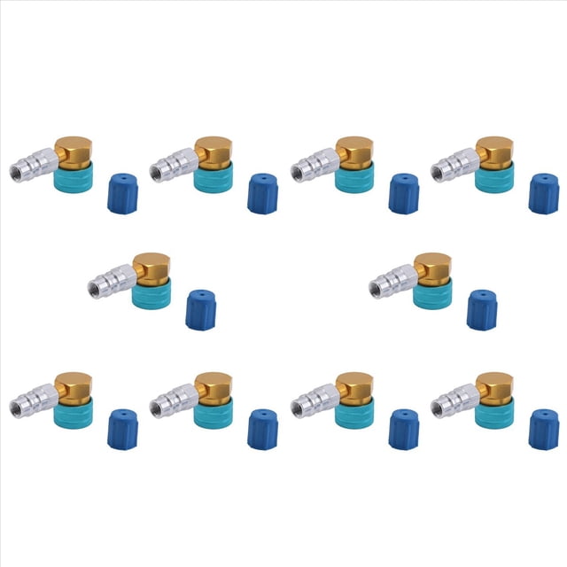 10X R1234Yf - R134A Réfrigérant Côté Bas Plus Fluor Adaptateurs Coupleur Rapide Raccord de Climatisation de Voiture, 10 x tube Réfrigérant table de Mesure
