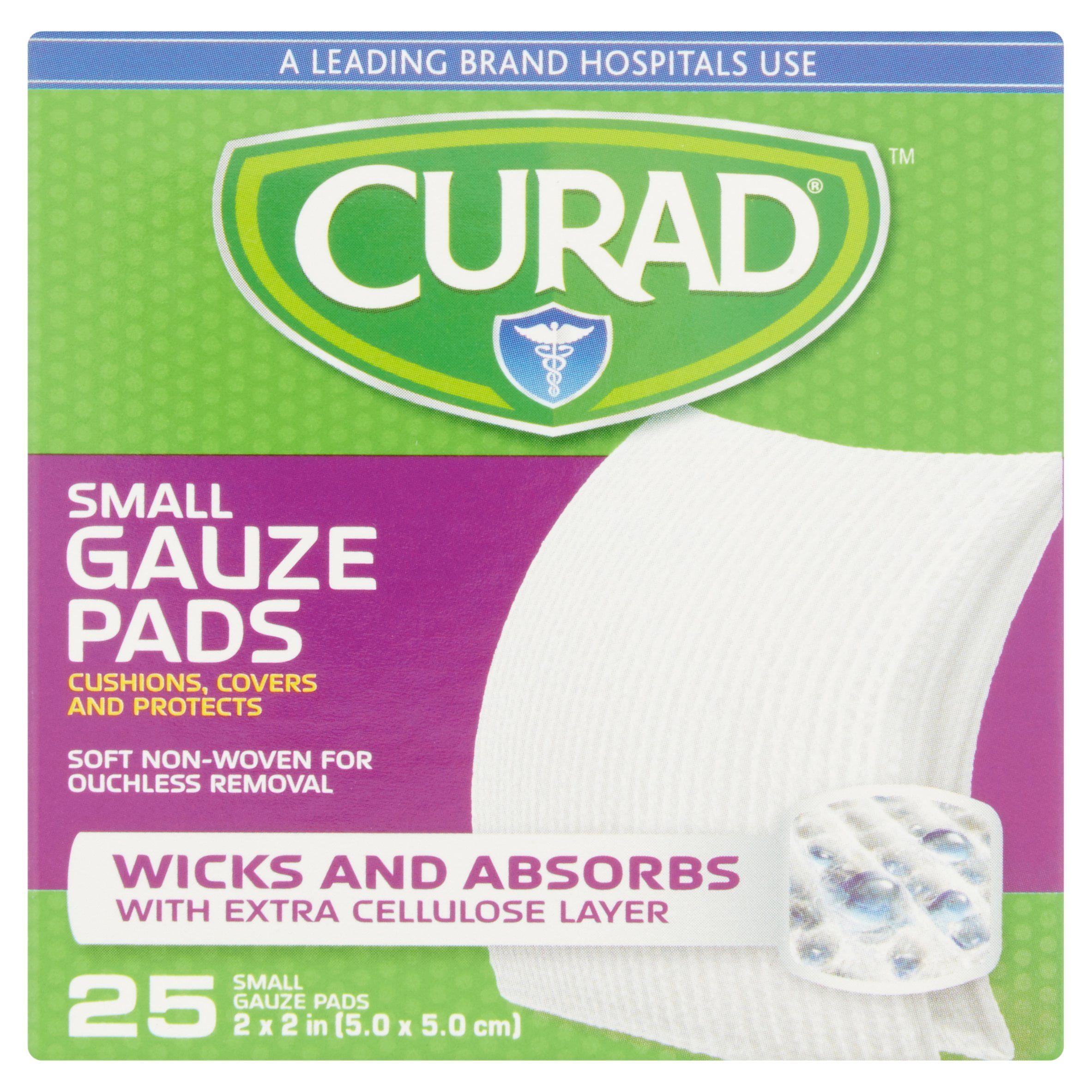 Curad Small Gauze Pads, 25 count