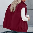 thumbnail image 5 of HongQid Women's Fleece Vest Outerwear Sleeveless Lightweight Zip Jackets Warm Soft Vests with Zipper Pockets, 5 of 8