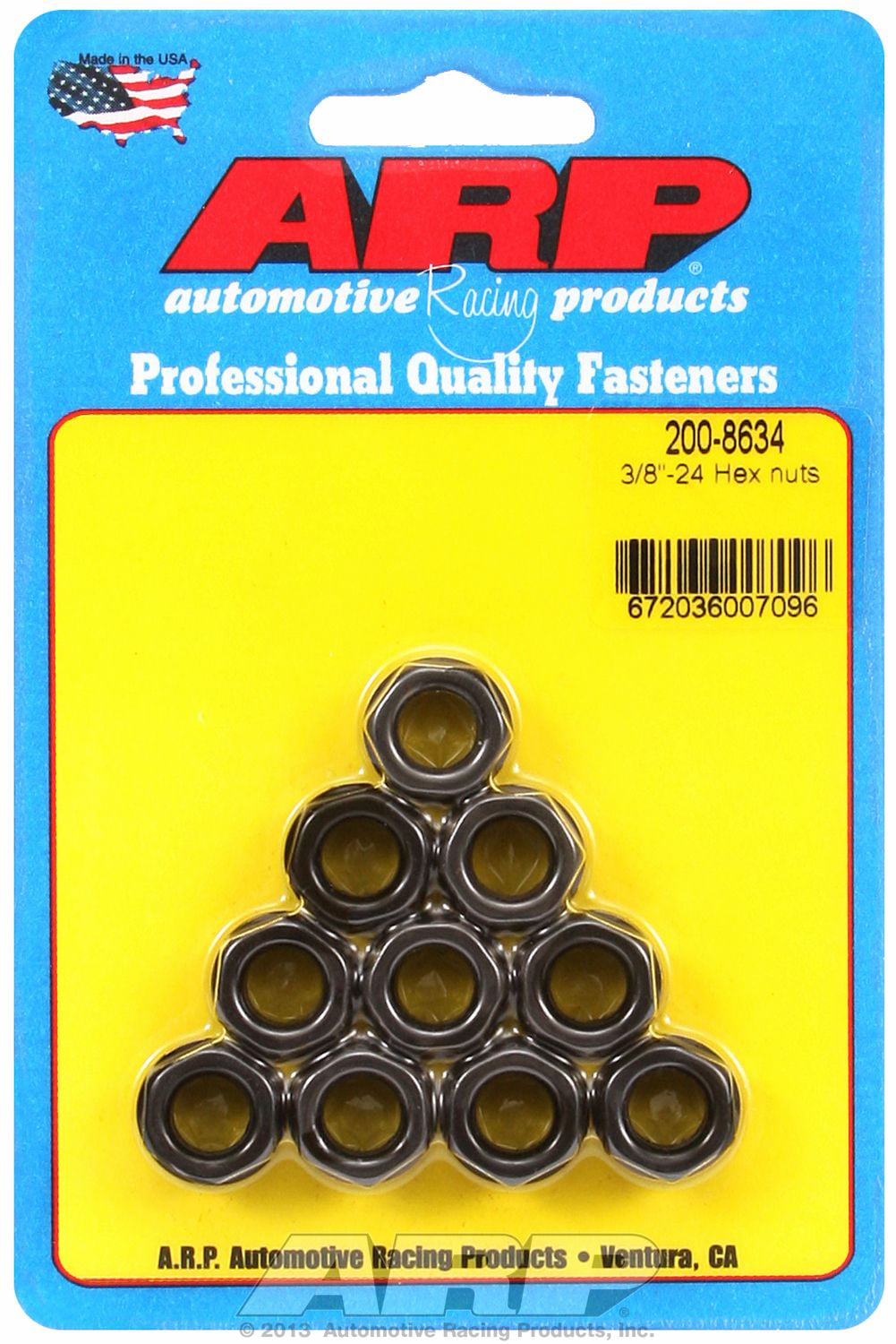 1/2-13 National Coarse Grade 8 Hex Nuts Zinv & Yellow Dichromate 100 count 