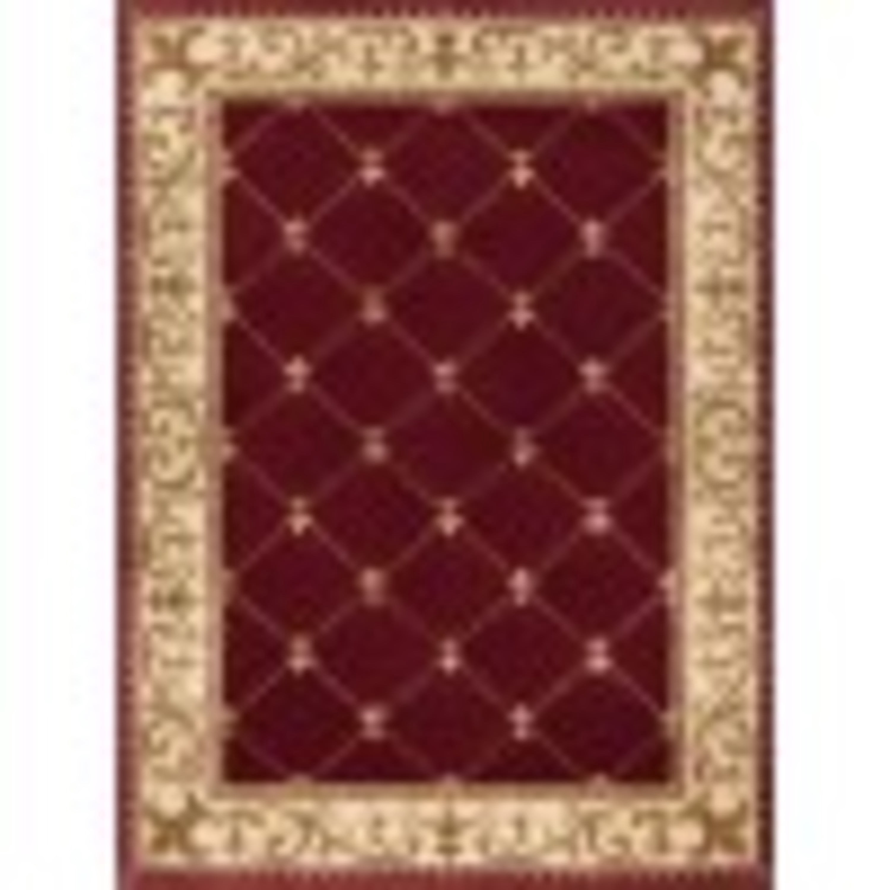 Sensation Traditional 6.7' x 9.6' Red and Beige Polypropylene Indoor Area Rug