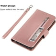 thumbnail image 5 of Wallet Case for Samsung Galaxy S9, 5 Card Slots Magnetic Closure Zipper Pocket Handbag PU Leather Flip Case with Wrist Strap TPU Kickstand Cover for Samsung Galaxy S9 - Rose Gold, 5 of 14