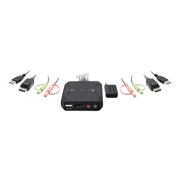 IOGEAR Câble DisplayPort USB 4K 2 Ports KVM Switch - KVM / audio Switch - 2 x KVM / audio - 1 Utilisateur local - de Bureau