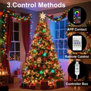 GLUAAE 66ft 200LED Smart Fairy Lights - RGB Color Changing String Lights with APP & Remote Control, IP65 Waterproof USB Lights for Indoor/Outdoor Christmas, Wedding, Party Decor