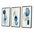 thumbnail image 3 of Designart "Minimal Orbicular Unity in Retro Blue II" Modern Geometric Framed Wall Art Set Of 3 - Blue Abstract Frame Gallery Set For Office Decor, 3 of 7