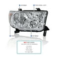 thumbnail image 3 of Spec-D Tuning Chrome Housing Clear Lens Headlights Compatible with 2007-2013 Toyota Tundra, 2008-2014 Toyota Sequoia, L+R Pair Head Light Lamp Assembly, 3 of 6