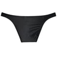 thumbnail image 4 of Botmois 5 PACK Men's Low-rise Triangle Briefs Dropped Pouch Thongs Shiny Mini Bikini Trunks Underwear Ultrathin Tangas Soft Comfortable Underpants 5TA M, 4 of 5