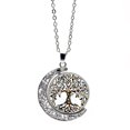 thumbnail image 1 of Collar con gemas del tiempo del árbol de la vida para mujer, colgante de luna giratorio de doble cara, cadena de suéter Vintage versátil, 1 of 5