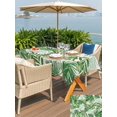 thumbnail image 5 of Outdoor Tablecloth with Umbrella Hole for Patio/Picnic/Party/Camping, Tropical Palm Leaves Waterproof Table Cloth Rectangle Table Cover Washable, Green Monstera Leaf Plants Summer Beige (60"x 102"), 5 of 8