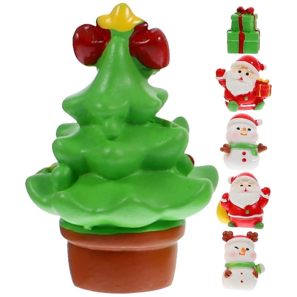 Mini Resin Figures Set Of Christmas Themed Decorative Adornments For Relatives Friends And Families Micro Landscape Decor 1 Set