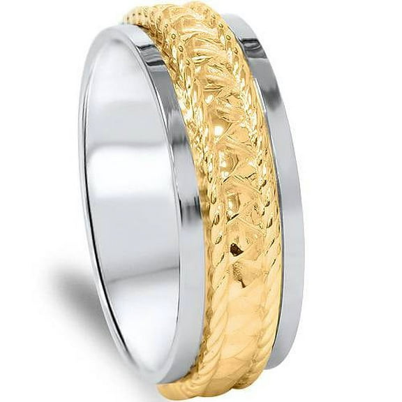 Pompeii 14K White & Yellow Gold Two Tone Braided Wedding Band (,)