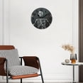 thumbnail image 2 of 12 Inch Wall Clock Battery Operated Silent Clock Decorative for Office, Kitchen, Outdoor, Living Room，Funny Skull Dahlia Day of The Dead Amazing, 2 of 4