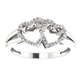 thumbnail image 3 of FB Jewels 925 Sterling Silver .05 CTW Diamond Double Heart Design Ring Size 7, 3 of 3