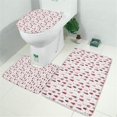 thumbnail image 2 of Pink Christmas Tree Pattern Bathroom Rugs Sets 3 Piece,Toilet Cover Set,Absorbent Non Slip Bathroom Mats Sets with U-Shaped Contour Rug Toilet Rug Set, 2 of 5