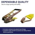 thumbnail image 4 of 2 Pack 2" x15' Ratchet Strap Tie Down 5000LB J Hook, 4 of 6