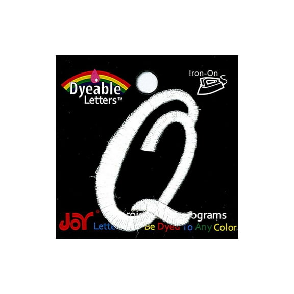Joy Applique Letter Iron On Script Dye 1.5" Wht Q