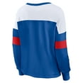 thumbnail image 3 of Women's Fanatics Royal/White Chicago Cubs Even Match Lace-Up Long Sleeve V-Neck T-Shirt, 3 of 5