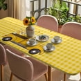 thumbnail image 3 of Farmhouse Truck Table Cloths for 8 Foot Rectangle Tables, Country Bee Daisy Yellow Buffalo Lattices Patio Waterproof Elastic Fitted Tablecloths, Washable Rectangular Table Cover for Camping, 3 of 8