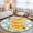 Blue, variant on Orange Slices Round Living Room Rugs 6 ft, Daisy Honeybee Polka Dots Blue Washable Area Rug with Non-Slip Sturdy Edge Binding Round Carpet for Kitchen Office Bedroom