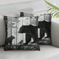 thumbnail image 2 of COMIO  Wild Animal Throw Pillow Cover Grey Black Plaid Double Sides Print Cushion Cover for Bed Sofa,Black Bear Silhouette Square Couch Pillow Cover&nbsp;2pc, 2 of 6