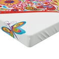 thumbnail image 2 of Ambesonne Hippie Fitted Sheet, Colorful Peace Heart, Twin Size, Multicolor, 2 of 3