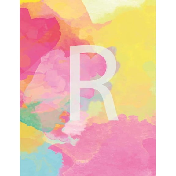 R: Monogram Initial Composition Wide Ruled Notebook, (Paperback)