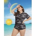 thumbnail image 2 of TIYOMI Women's Plus Size Swimsuit Tops 3X Camo Rash Guard Shirts UPF 50+ Sun Protection Short Sleeve Workout Tops Surfing Swim Shirts 3XL 22W 24W, 2 of 4