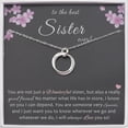 thumbnail image 5 of Anavia Sister Necklace, to the Best Sister Ever Gift 925 Sterling Silver Two Circles Overlap Necklace, Birthday Gift for Big Sister, 5 of 10